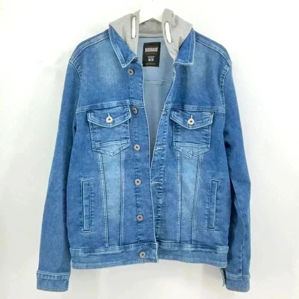 BAUHAUS -  Men's Denim Jacket With Built-In Hood